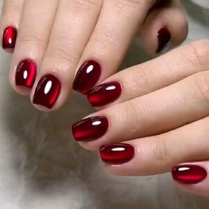 Glossy Red Press-Ons Nails